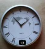 Klok Quarts Br 30cm zilver kunststof, Ophalen of Verzenden, Zo goed als nieuw, Analoog, Staande klok