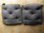 2x ikea stoelkussen met klittenband om aan de stoel vast te, Ophalen of Verzenden, Gebruikt, Grijs, Vierkant