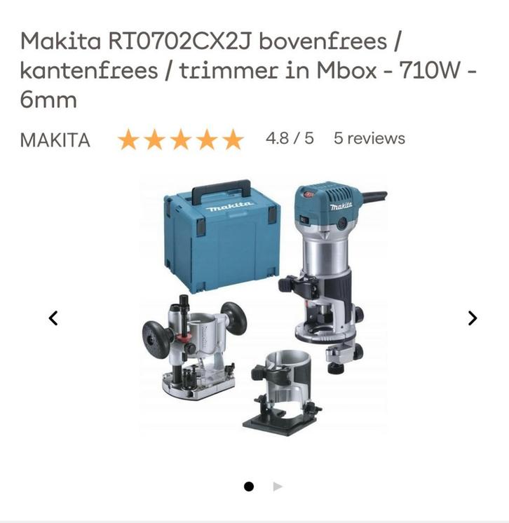 Makita RT0700C bovenfrees / kantenfrees / trimmer in Mbox, Doe-het-zelf en Verbouw, Gereedschap | Freesmachines, Zo goed als nieuw