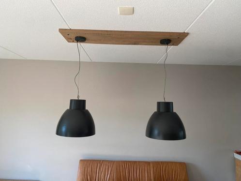 Industriele zwarte hanglampen, Huis en Inrichting, Lampen | Hanglampen, Zo goed als nieuw, Minder dan 50 cm, Kunststof, Ophalen