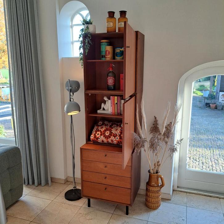 Vintage Multi-Lux Teakhouten Wandkast Jaren '60., Huis en Inrichting, Kasten | Wandmeubels, Gebruikt, 25 tot 50 cm, Ophalen of Verzenden