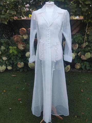 Witte Voile Lange Jas - Bruid, Toneel, Fantasy , Halloween  beschikbaar voor biedingen