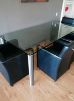 Glas eettafel, Huis en Inrichting, Tafels | Eettafels, Ophalen, 50 tot 100 cm, Vijf personen of meer, Rechthoekig