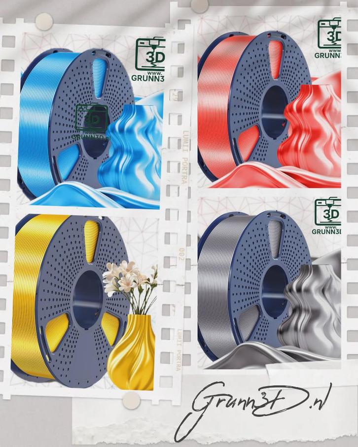 SUNLU PLA+ SILK bij Grunn3D nl!, Computers en Software, 3D-printerbenodigheden, Nieuw, Ophalen of Verzenden