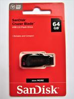 SanDisk Cruzer Blade 64GB USB 2.0 stick nieuw, Computers en Software, USB Sticks, Nieuw, SanDisk, 64 GB, Ophalen of Verzenden
