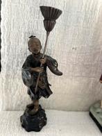 Japans bronzen beeld als kandelaar tw gebruiken, Antiek en Kunst, Ophalen of Verzenden