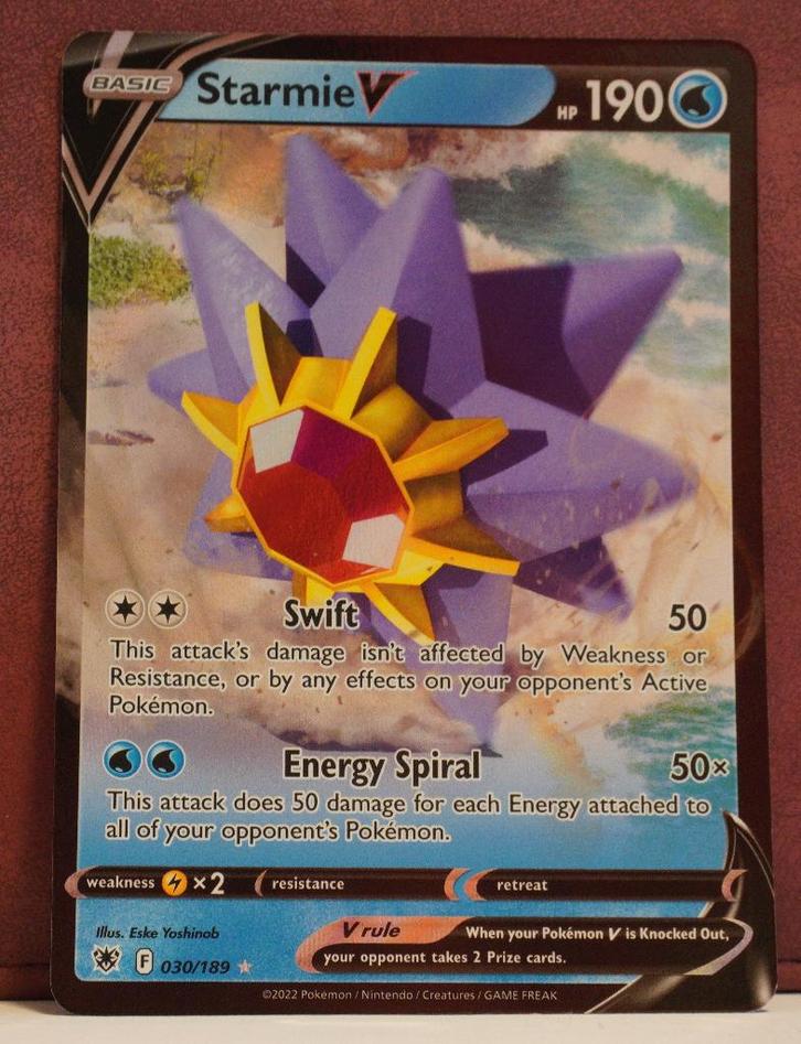 Starmie V 030-189 Astrak Radiance Pokèmon Kaart, Hobby en Vrije tijd, Verzamelkaartspellen | Pokémon, Nieuw, Losse kaart, Verzenden
