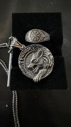 Gotic sieraden ring en hanger met Wolf gothisch, Sieraden, Tassen en Uiterlijk, Ringen, Nieuw, Heer, Ophalen of Verzenden, IJzer of Staal
