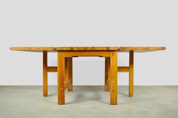 Vintage Scandinavische grenen hangoor eettafel, Helseth 70s beschikbaar voor biedingen