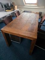 Houten tafel met 4 stoelen, Ophalen, Gebruikt, 50 tot 100 cm, 150 tot 200 cm