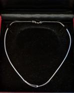 Wit gouden ketting met briljant, certificaat aanwezig, Sieraden, Tassen en Uiterlijk, Kettingen, Ophalen of Verzenden, Zo goed als nieuw