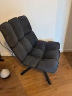 Blauwe fauteuil met draaivoet, Huis en Inrichting, Stoelen, Ophalen, Gebruikt, Blauw, Metaal
