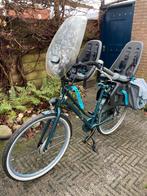 Mamafiets Cortina Roots met zitjes en fietstassen, 2 zitjes, Gebruikt, 47 tot 50 cm, Dubbele standaard