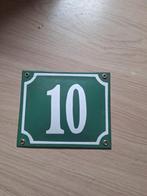 Emaille huisnummer 10 - Vintage  helemaal gaaf, Ophalen of Verzenden