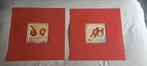 2-luik van 50x50cm, met passe-partout. Afbeelding is 20x20cm, Minder dan 50 cm, Ophalen of Verzenden, Zo goed als nieuw, Foto of Poster