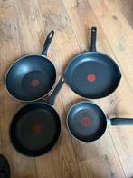 Tefal wok + 3 koekenpannen, Huis en Inrichting, Keuken | Potten en Pannen, Ophalen of Verzenden, Overige materialen, Pannenset