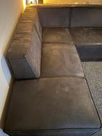 Stijlvolle zwarte velvet hoekbank in goede staat, Huis en Inrichting, Banken | Bankstellen, Ophalen, 250 tot 300 cm, Gebruikt