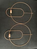 2x Wand Waxinelichthouder Kerst, Ophalen, Bruin, Rond, Zo goed als nieuw