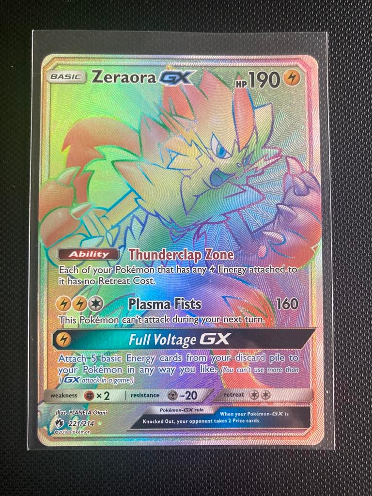 Zeraora GX Hyper Rare - Pokémon TCG, Ophalen, Zo goed als nieuw, Losse kaart