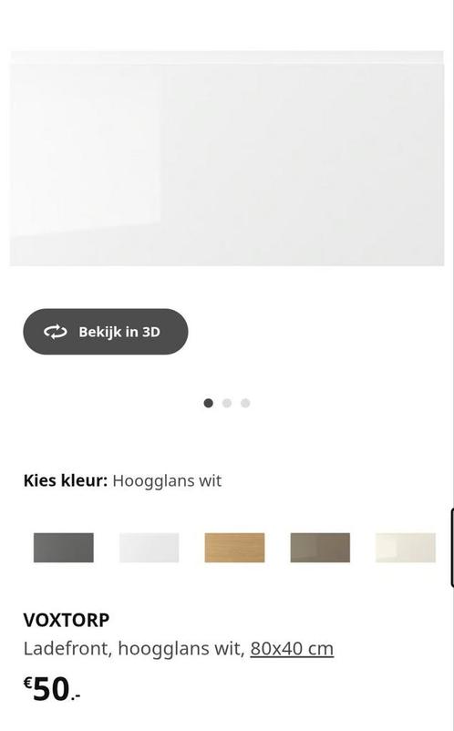 Voxtorp hoogglans wit ladefront 80brx40h, Huis en Inrichting, Keuken | Keukenelementen, Nieuw, Minder dan 100 cm, 50 tot 100 cm