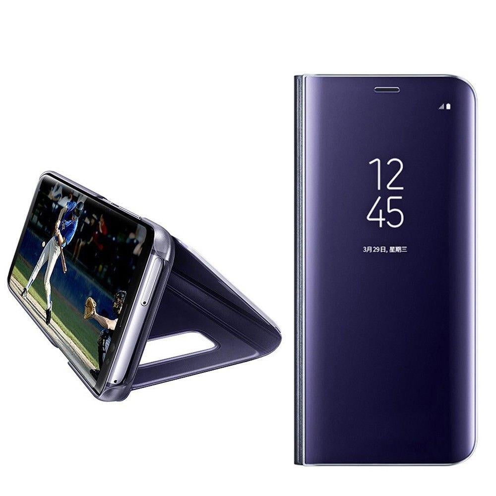 Clear View Stand Cover +Screenprotector Galaxy S9 PaarsBlauw, Verzenden, Nieuw, Overige modellen, Hoesje of Tasje