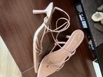 Zara leren nude hakken mt 39, Verzenden, Sandalen of Muiltjes, Zo goed als nieuw, Zara