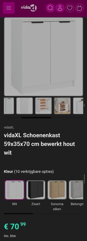 VidaXL Schoenenkast wit NIEUW IN DOOS beschikbaar voor biedingen