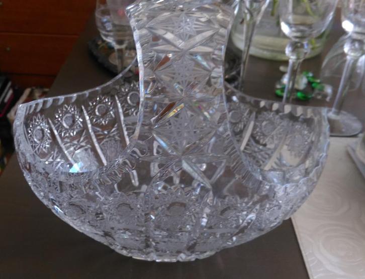 Diverse mooie handgeslepen kristaalglas accessoires, Antiek en Kunst, Antiek | Glas en Kristal, Ophalen of Verzenden