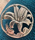 Art Nouveau Zilveren Lelie Broche - ca. 1900, Sieraden, Tassen en Uiterlijk, Broches, Ophalen of Verzenden, Zo goed als nieuw