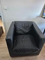 Luxe Zwarte leren stoel: Industria divani e poitrone, Huis en Inrichting, Ophalen, Gebruikt, 75 tot 100 cm, Leer
