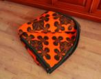 Vintage woondeken oranje/bruin, Huis en Inrichting, Woonaccessoires | Plaids en Woondekens, Ophalen, Zo goed als nieuw