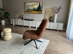 WOOOD Jouke Draaifauteuil Cognac Leerlook, Ophalen, Zo goed als nieuw, Overige materialen, 75 tot 100 cm