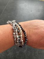 Armband met parels  Uitgestrekt is de lengte 24cm, Ophalen of Verzenden, Nieuw, Zilver