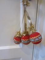 Oude Kersthanger Fluweel Rood/Goud/Blauw Kleurig, Ophalen of Verzenden, Gebruikt