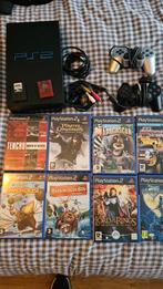 PS2 met 8 Games, 2 Controllers & Memory Cards, Gebruikt, Met games, Met 2 controllers, Ophalen of Verzenden