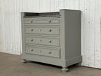 Grijze commode / ladekast - Geschilderd, Gebruikt, 3 of 4 laden, Minder dan 100 cm, 25 tot 50 cm