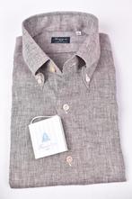 SALE! Nieuw 329 euro Finamore shirt maat 45 linnen, Nieuw, Overige halswijdtes, Ophalen of Verzenden, Bruin