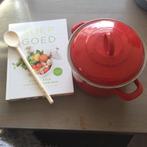 Emaille Soeppan en soepkookboek, Huis en Inrichting, Overige materialen, Nieuw, Keramische plaat, Ophalen