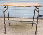 Stoere industriele statafel tafel bartafel met oud hout, Verzenden, Zo goed als nieuw