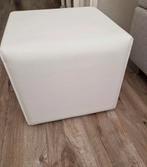Leren Hocker 65x65 Off White (Nieuw), Huis en Inrichting, Banken | Voetenbanken en Poefen, Ophalen, Nieuw, Rechthoekig