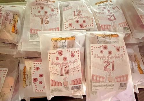 Partijhandel Feestpakketten Rose Goud 16 & 21jaar, Hobby en Vrije tijd, Feestartikelen, Nieuw, Versiering, Verjaardag, Ophalen of Verzenden