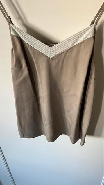 Yaya beige top met glitter bies beschikbaar voor biedingen