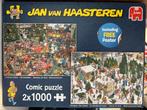 Jan van Haasteren Puzzel 2x1000 kerst diner kerst markt, Ophalen of Verzenden, 500 t/m 1500 stukjes, Legpuzzel