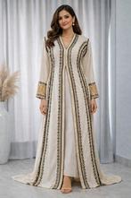 Takshita Jurk crème / off-white met koningsblauwe en gouden, Kleding | Dames, Maat 38/40 (M), Wit, Takshita, Ophalen of Verzenden