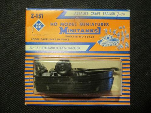 Trailer with 2 Storm Boats- Roco Minitanks Z-151 / 49 Boxed, Hobby en Vrije tijd, Modelauto's | 1:87, Nieuw, Bus of Vrachtwagen