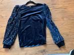 Only blauw grijze velours blouse met pailetten 146/152, Kinderen en Baby's, Kinderkleding | Maat 146, Ophalen of Verzenden, Zo goed als nieuw