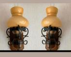 Set van 2 vintage "olielampjes" wandlampjes, Antiek en Kunst, Ophalen