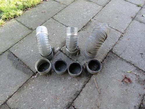 Bocht, gegalvaniseerde elleboog pijp, 4 stuks met koppeling, Doe-het-zelf en Verbouw, Buizen en Afvoer, Gebruikt, Minder dan 2 meter