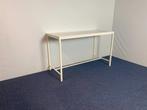 8 x Hoge vergadertafel, wit blad, wit frame, 180 x 80 cm.