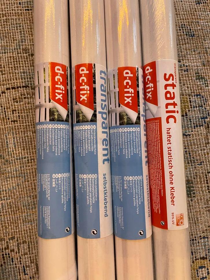 D-C-Fix Zelfklevende Folie Matglas - 4 Rollen Nieuw, Huis en Inrichting, Stoffering | Behang, Wit, minder dan 10 m², Ophalen of Verzenden